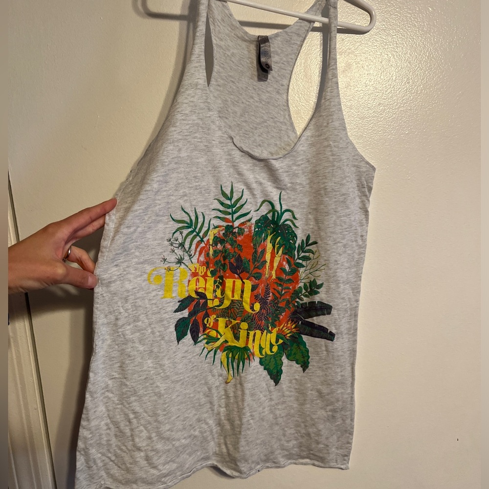 Womens Small Gray tank top The Reign of Kindo band merch